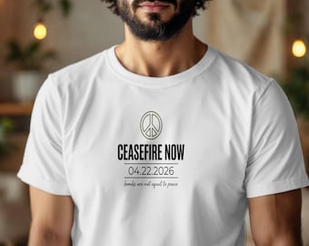 Ceasefire Now Peace Symbol T-Shirt – Ultra-Soft Cotton Protest Tee