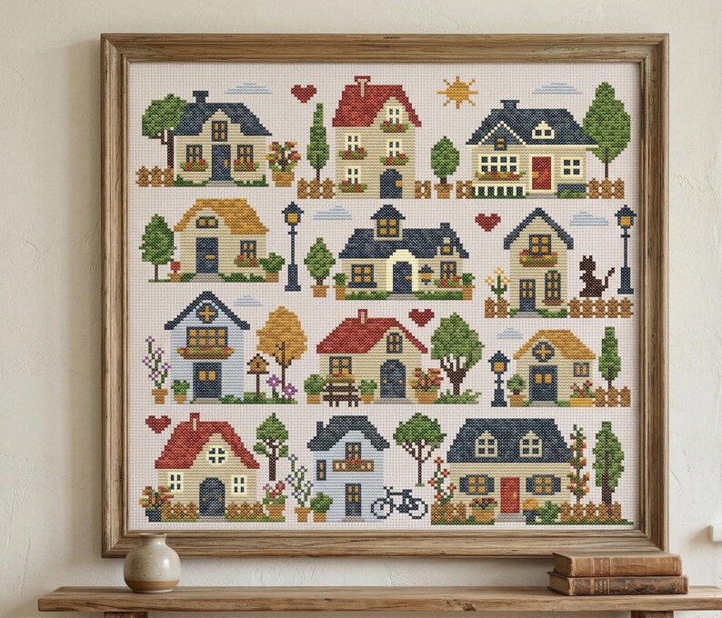 Cozy Cottage Houses Collection Cross Stitch Pattern PDF, Village House ...