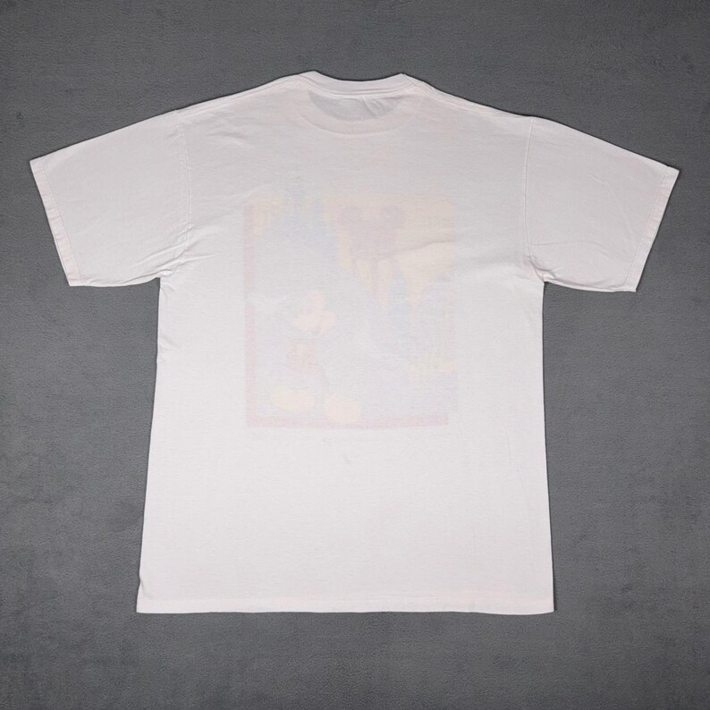 Vintage Walt Disney World Mickey Mouse T-Shirt White Large Made in USA Retro image 2