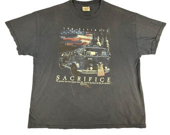 Camiseta vintage de bombero "El sacrificio definitivo" de Tennessee River, talla XL, Juan 15:13