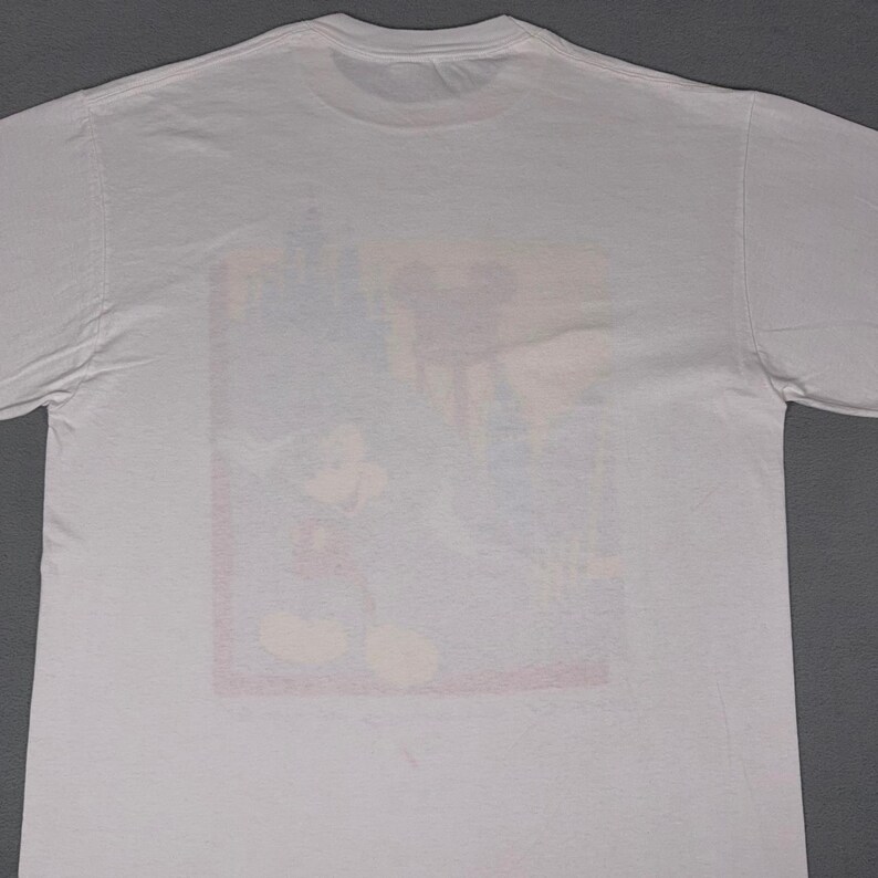 Vintage Walt Disney World Mickey Mouse T-Shirt White Large Made in USA Retro image 6