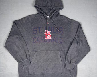 Sudadera con capucha Majestic St. Louis Cardinals para hombre, talla XL, color gris, estilo MLB.