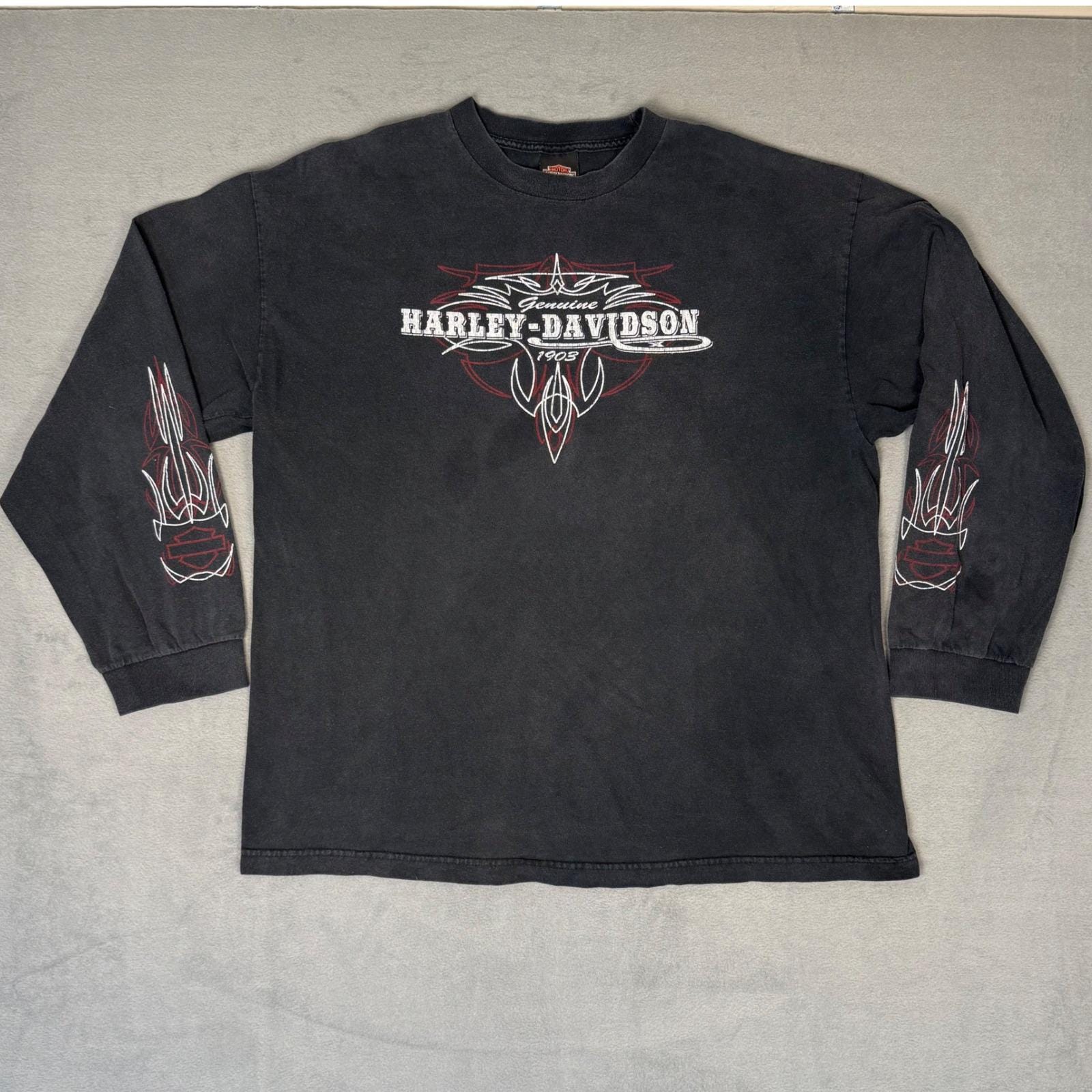 Harley Davidson Maglietta Uomo Willie G. Skull A Maniche Lunghe - Felpa Motociclista Con Teschio, Marrone/Grigio - 4