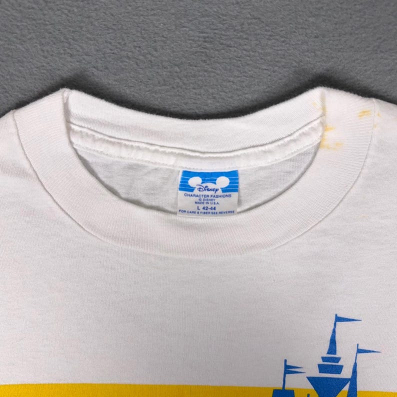 Vintage Walt Disney World Mickey Mouse T-Shirt White Large Made in USA Retro image 5
