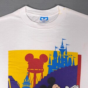 Vintage Walt Disney World Mickey Mouse T-Shirt White Large Made in USA Retro image 4