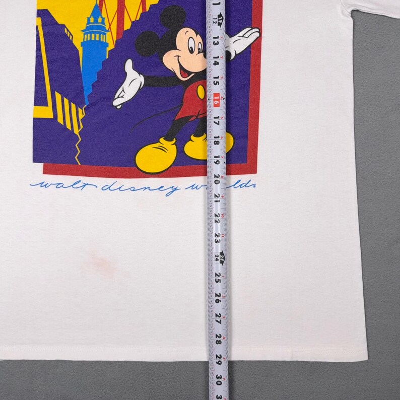 Vintage Walt Disney World Mickey Mouse T-Shirt White Large Made in USA Retro image 9