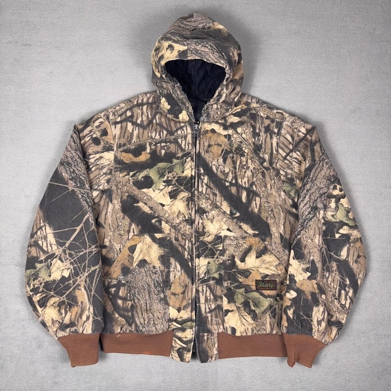 Chaqueta con capucha Liberty Rugged Outdoor Mossy Oak Camo estilo vintage de los 90, talla XL juvenil (18-20). imagen 1