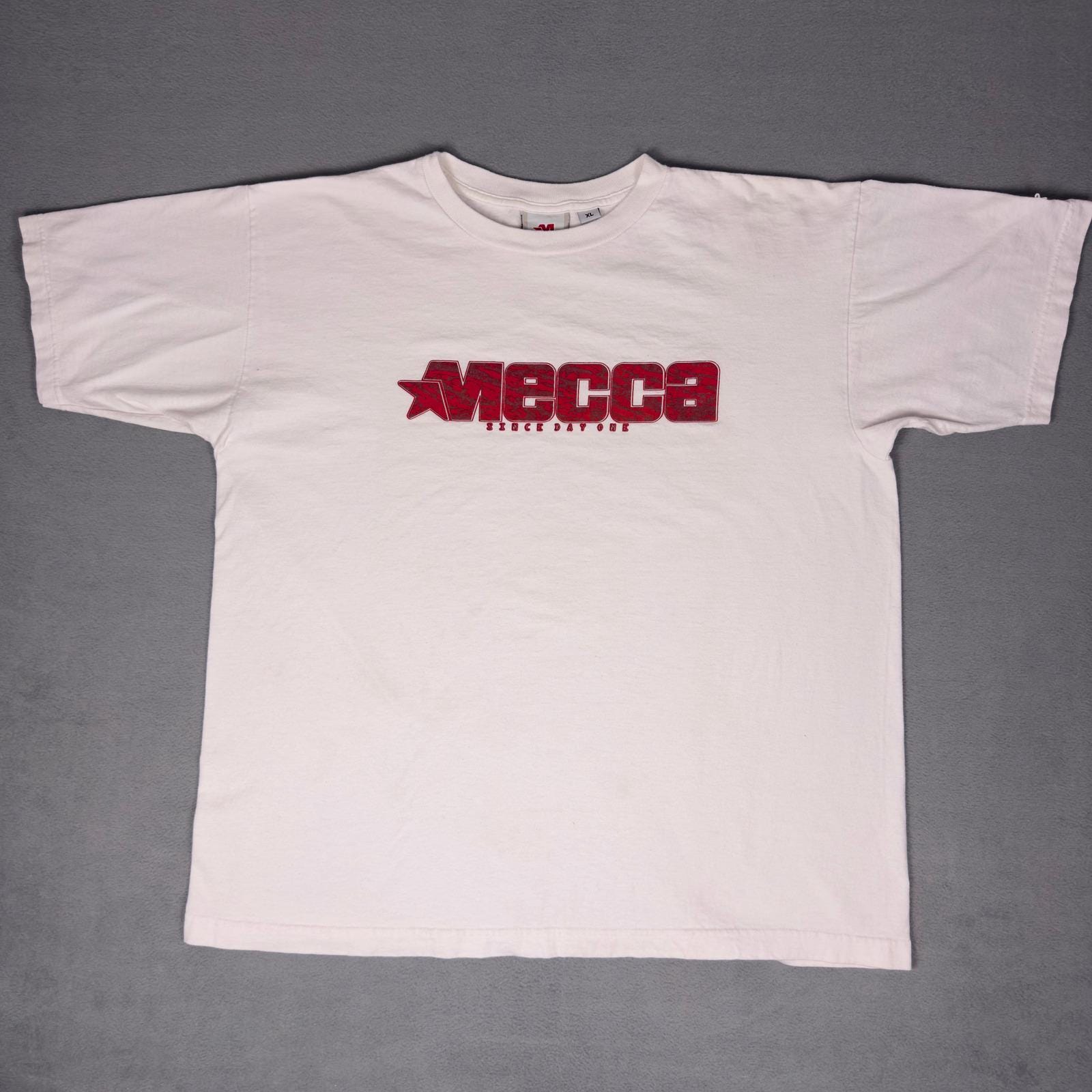Vintage 90s Mecca USA Since Day One T-shirt White Mens XL Hip Hop