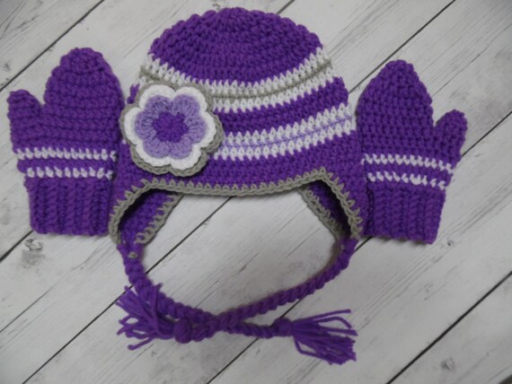 toddler purple hat and gloves
