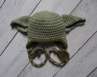 Yoda Hat, Crochet Yoda Hat, Baby Boy Hat, Made to Order