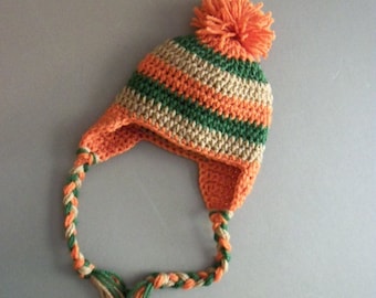 Baby Boy Hat, Baby Hat, Crochet Earflap Hat, Boy hat