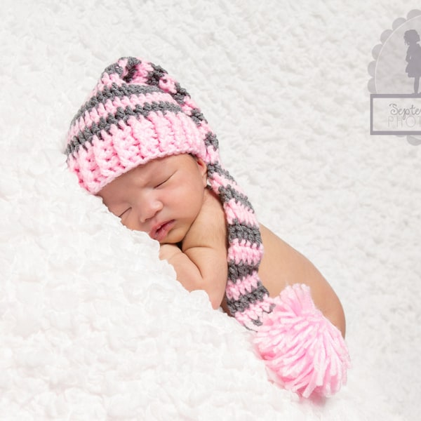 Long Tail Elf Hat, Baby Elf Hat, Newborn Hat