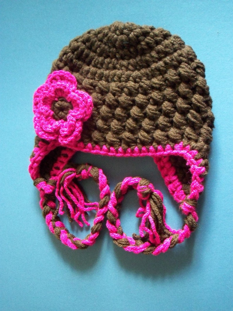 Children Crochet Hat Toddler Ear Flap Hat Baby Girl Hat Etsy
