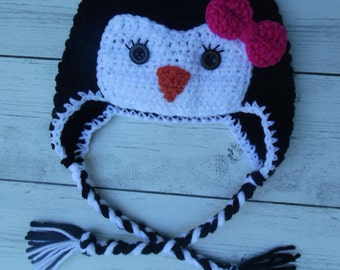 Penguin Hat, Crochet Penguin Hat, Toddler Penguin Hat, Baby Penguin Hat