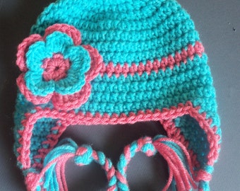 Haak Baby Girl Hat, Kinderen Beanie Hat, Haak Hoed - Op bestelling gemaakt