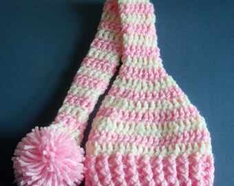 Baby Elf Hat, Newborn Long Tail Elf Hat, Baby Hat,Baby Girl,  Long Tail Elf Hat