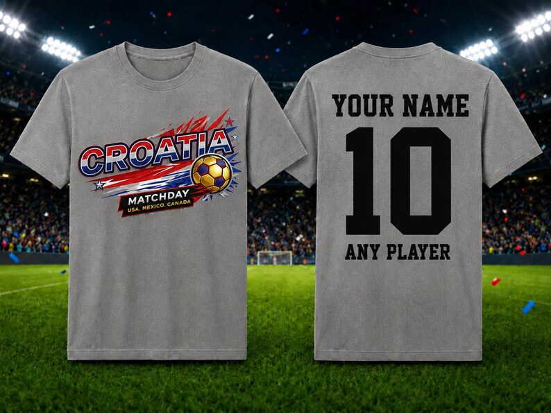 Personalized Croatia Soccer Fan Jersey | Custom Name, Number T-Shirt image 7