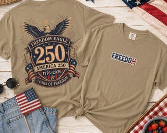 Camiseta America 250 / Camiseta Freedom Eagle Comfort Colors 1776-2026 / Camiseta patriótica del 4 de julio / 250 años de libertad en EE. UU.