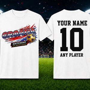 Personalized Croatia Soccer Fan Jersey | Custom Name, Number T-Shirt image 2