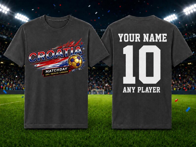 Personalized Croatia Soccer Fan Jersey | Custom Name, Number T-Shirt image 5