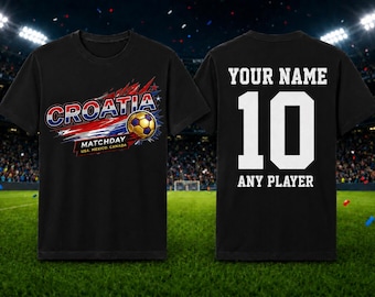 Personalized Croatia Soccer Fan Jersey | Custom Name, Number T-Shirt