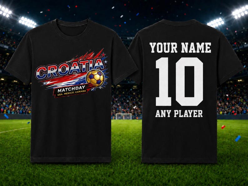 Personalized Croatia Soccer Fan Jersey | Custom Name, Number T-Shirt image 1