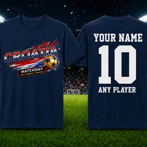 Personalized Croatia Soccer Fan Jersey | Custom Name, Number T-Shirt image 4