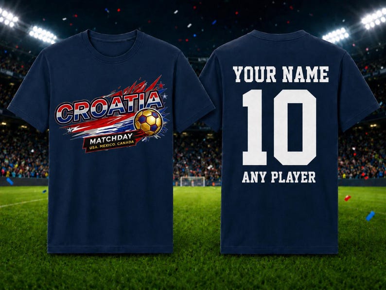 Personalized Croatia Soccer Fan Jersey | Custom Name, Number T-Shirt image 4