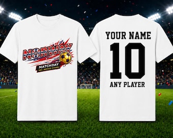 Personalized Norway Soccer Jersey | Custom Name, Number Matchday Shirt