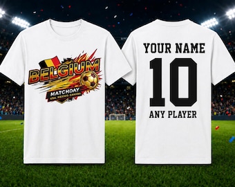 Personalized Belgium Soccer Fan T-Shirt | Custom Name, Number Matchday Tee