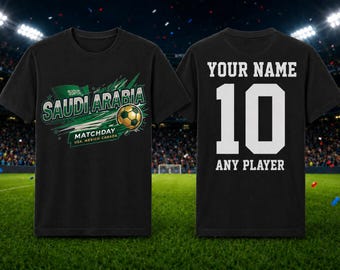 Saudi Arabia Soccer Jersey | Customizable Name, Number Fan T-Shirt