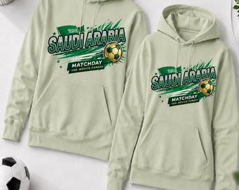 Saudi Arabia Soccer Matchday Hoodie | Customizable Number Apparel