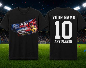 Personalized France Soccer Fan T-Shirt | Custom Name, Number Jersey Style