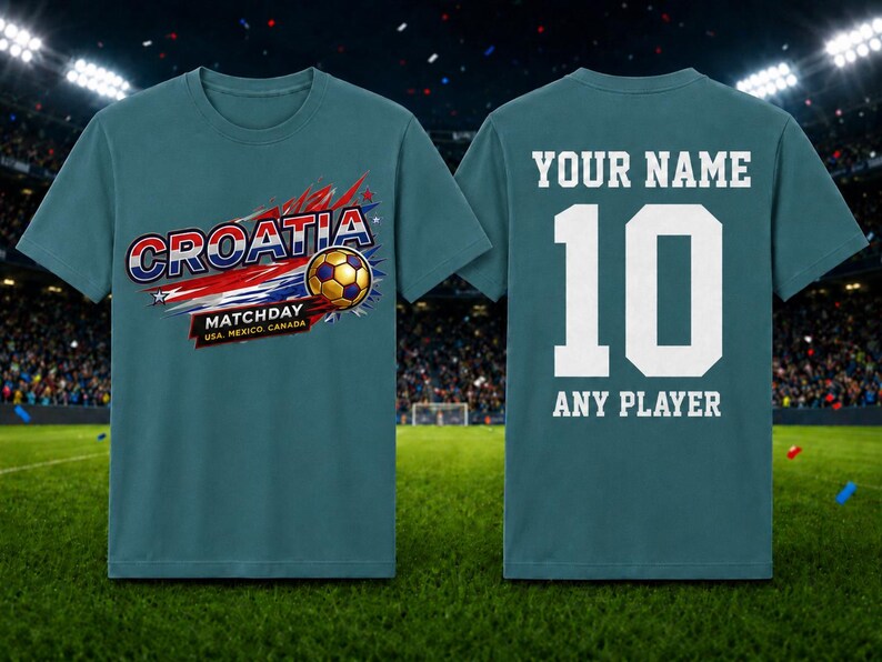 Personalized Croatia Soccer Fan Jersey | Custom Name, Number T-Shirt image 3