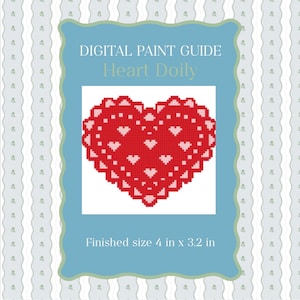 Heart Doily Needlepoint Pattern | Vintage Lace Paint Guide (PDF Download)