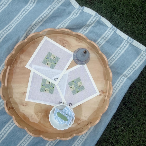 Blue Floral Block Needlepoint Canvas | 18 Mesh Needlepoint Canvas | Beginner Friendly Needlepoint | Floral Coaster Canvas