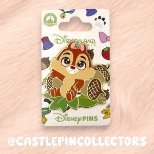 Disney Dale Chip 'n Dale Enamel Pin - Disneyland Paris Exclusive - Cute Dale with Acorns Pin - Disney Squirrel Jewelry - Disney Pin Trading