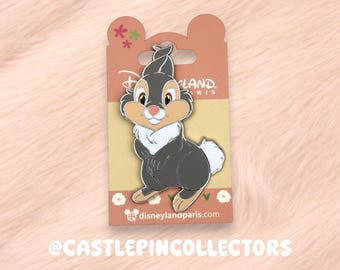 Disney Pin Thumper Bambi Disneyland Paris Exclusive - Cute Grey Rabbit Enamel Pin - Authentic Disney Parks Collectible