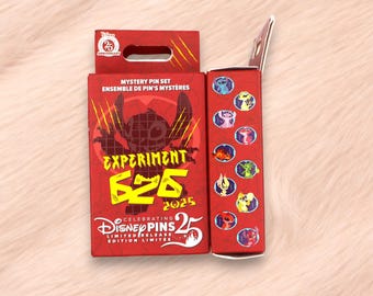 Experimento 626 del set de pines misteriosos de Disney - Exclusivo de pines Disney del 25.º aniversario - Caja ciega sin abrir de Stitch & Friends - Lanzamiento limitado 2025
