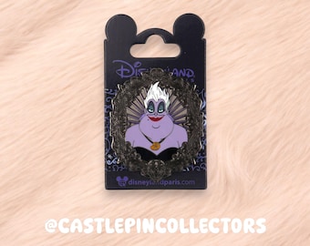 Pin de Úrsula de Disney - La Sirenita - Exclusivo de Disneyland París - Pin esmaltado con marco gótico ornamentado - Coleccionista de villanos de Disney - Bruja del mar
