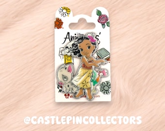 Pin de la colección de animadores de Moana de Disneyland París, pin de esmalte de la joven princesa Vaiana, Moana con Pua y Hei Hei, intercambio de pins raros de Disney
