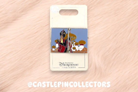 Disney Jafar Hinged Pin Aladdin Shanghai Disney Resort, Disney Villains Agrabah Palace Enamel Pin, Jafar Snake Staff Folding Book Pin