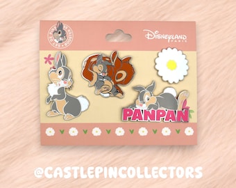 Set de pines de Tambor y Panpan de Disneyland París, pines de Bambi y el Conejo, exclusivo de los parques Disney, pin de Margarita de Primavera, set de pines auténtico