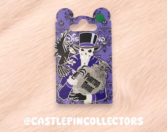 Disney Phantom Manor Enamel Pin, Disneyland Paris Exclusive, The Phantom with Raven and Tombstone, Haunted Mansion Style, DLP Attraction Pin