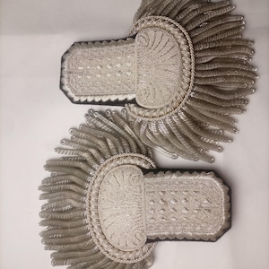 Napoleonic 1st Empire Staff Officer Epaulettes, Bullion Wire Fringes, Hand Embroidery