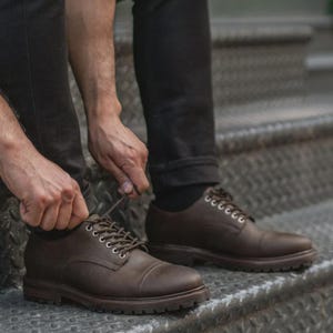 Herren Braun Leder Oxford Anzug Schuhe - Cap Toe Handmade Formelle Schnürung