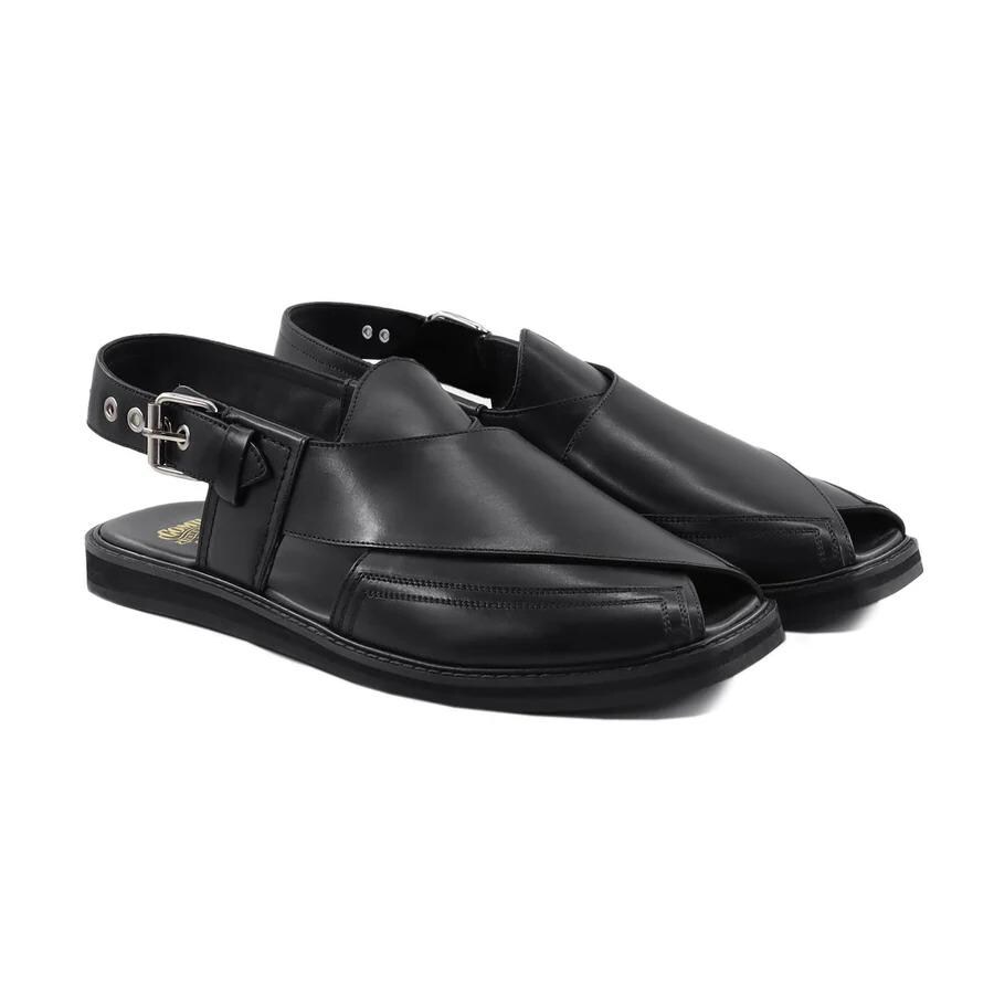 hemnes dresser black brown David - Leather Open Toe Sandal