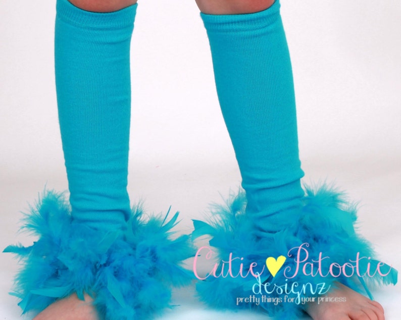 Turquoise Blue Feather Cutie Patootie Designz Jungle Jewel READY TO SHIP: Leg Warmers Blue Macaw Bird Costume Accessory One Size