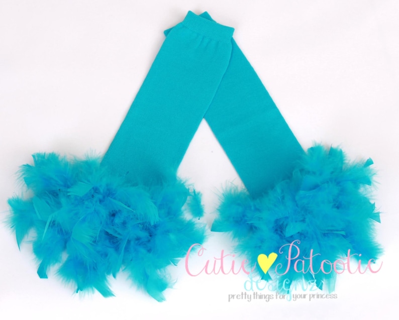 Turquoise Blue Feather Cutie Patootie Designz Jungle Jewel READY TO SHIP: Leg Warmers Blue Macaw Bird Costume Accessory One Size