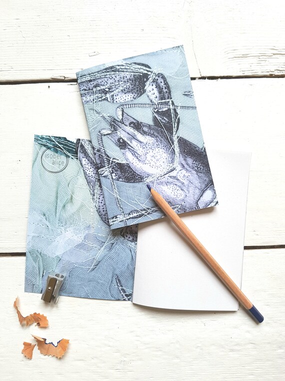 Lobster notebooksea notebookA6 notebookmade in Cornwalllobster printoctopus printseaside printocean printnautical decorstationary
